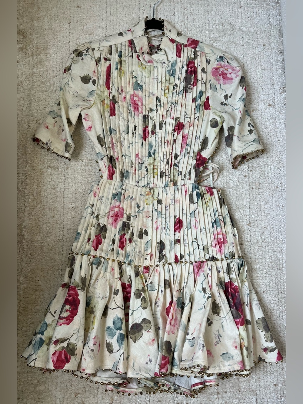 Zimmermann Runway Mischief Floral Corset Linen Dress Sz AU 2 US S-M - Picture 4 of 10